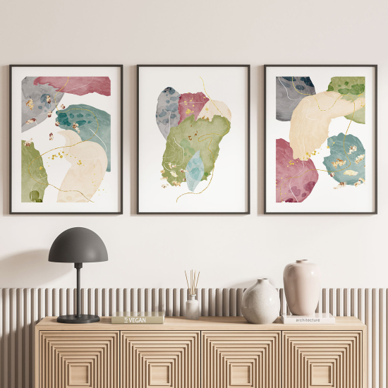 3-teiliges Poster-Set - Abstrakt