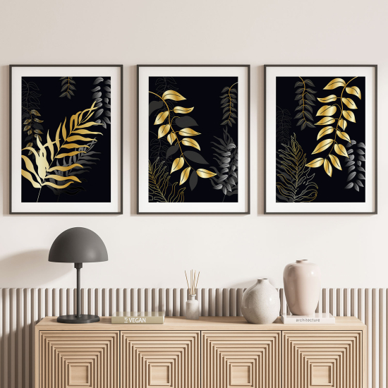 3-teiliges Poster-Set - Blätter