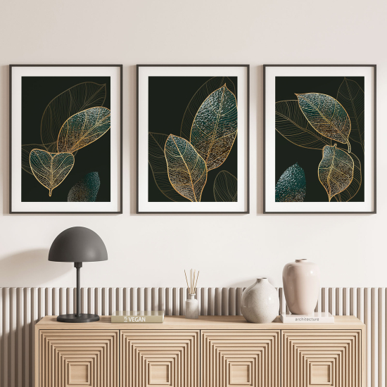 3-teiliges Poster-Set - Blätter