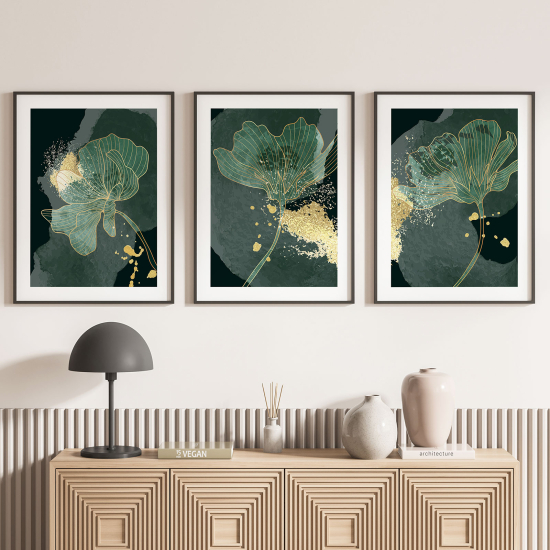3-teiliges Poster-Set - Blätter