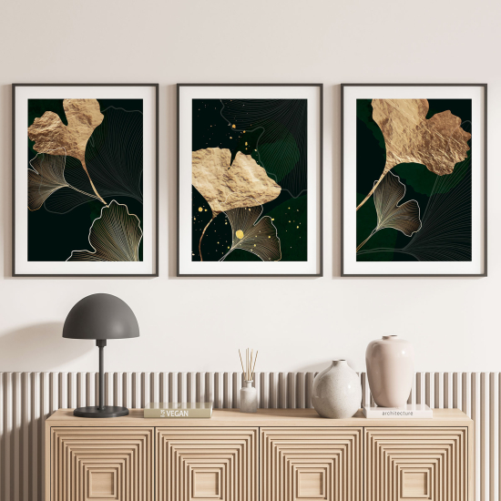 3-teiliges Poster-Set - Blätter