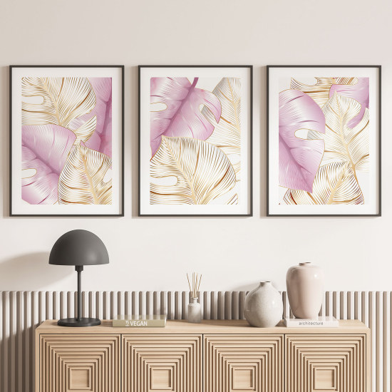 3-teiliges Poster-Set - Blätter