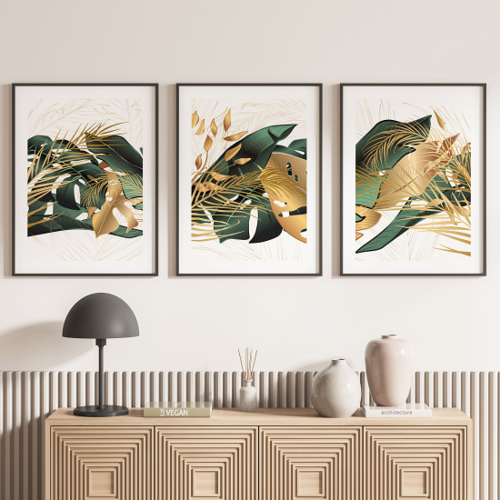 3-teiliges Poster-Set - Blätter