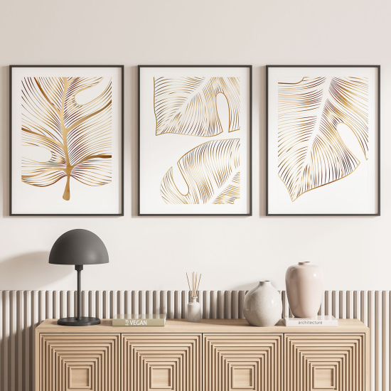 3-teiliges Poster-Set - Blätter