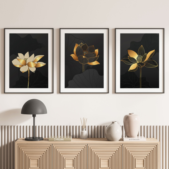 3-teiliges Poster-Set - Blumen