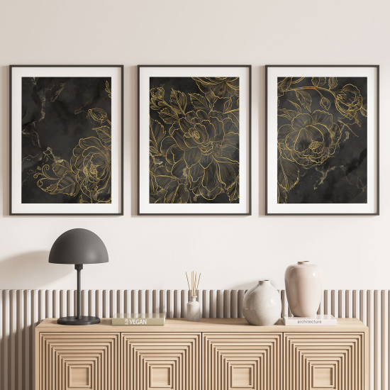 3-teiliges Poster-Set - Blumen