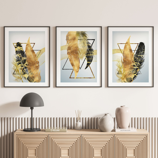 3-teiliges Poster-Set - Federn