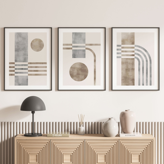 3-teiliges Poster-Set - Geometrische Formen