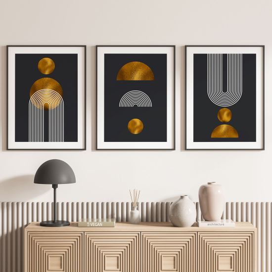 3-teiliges Poster-Set - Geometrische Formen