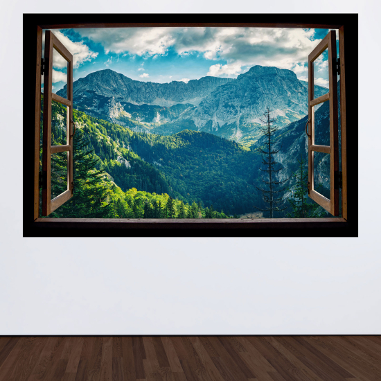 3D Wandtattoo - Optische Täuschung - Berge