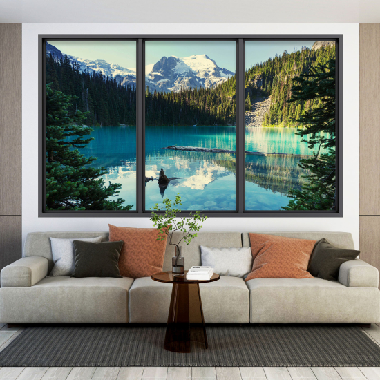 3D Wandtattoo - Optische Täuschung - Bergsee