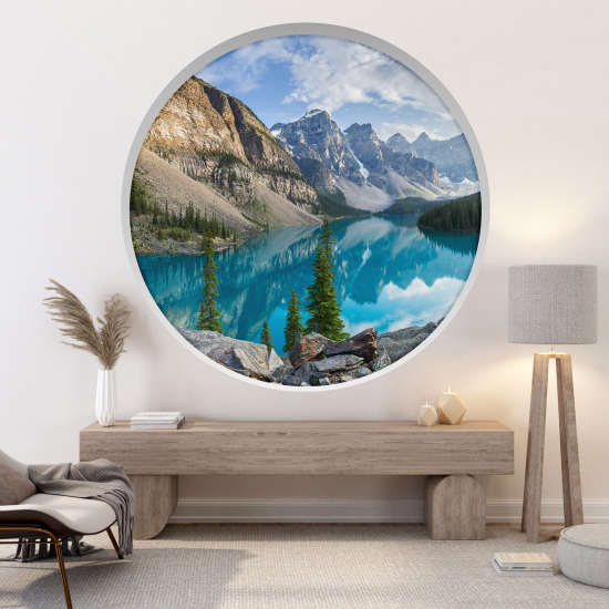 3D Wandtattoo - Optische Täuschung - Bergsee