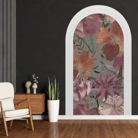 3D Wandtattoo - Optische Täuschung - Blumen