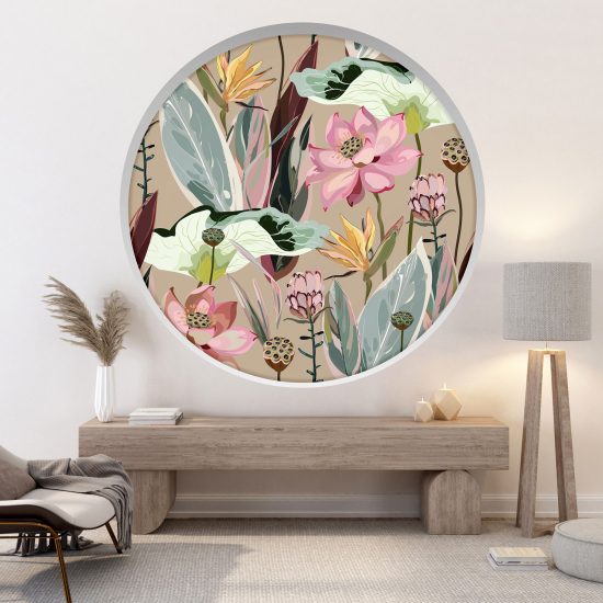 3D Wandtattoo - Optische Täuschung - Blumen