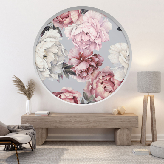 3D Wandtattoo - Optische Täuschung - Blumen