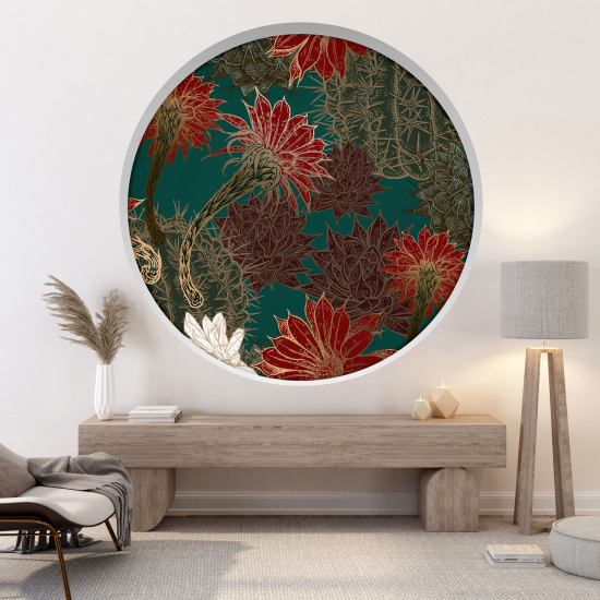 3D Wandtattoo - Optische Täuschung - Blumen