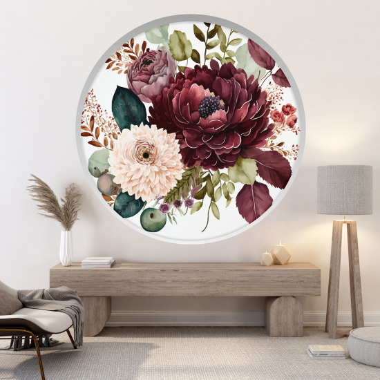 3D Wandtattoo - Optische Täuschung - Blumen