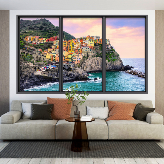 3D Wandtattoo - Optische Täuschung - Cinque Terre