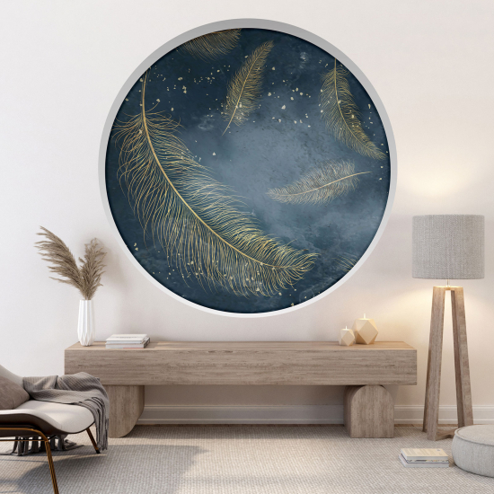 3D Wandtattoo - Optische Täuschung - Federn