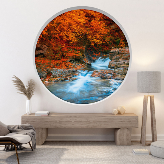 3D Wandtattoo - Optische Täuschung - Fluss