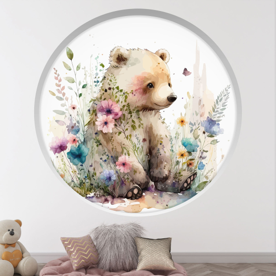 3D Wandtattoo - Optische Täuschung für Kinderzimmer - Bär
