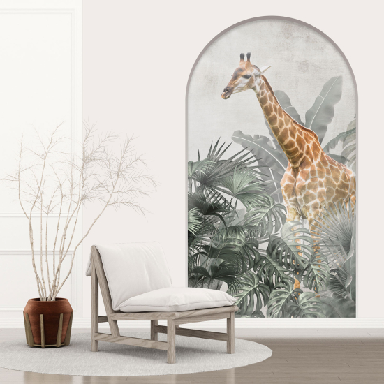 3D Wandtattoo - Optische Täuschung für Kinderzimmer - Gewölbe - Giraffe