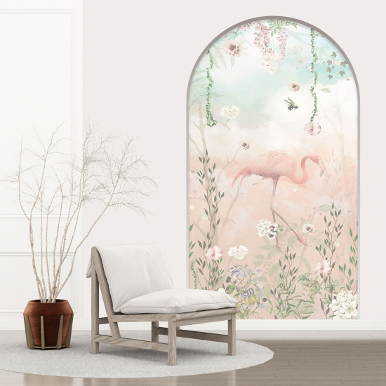 3D Wandtattoo - Optische Täuschung für Kinderzimmer - Rosa Flamingo