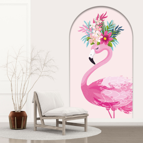 3D Wandtattoo - Optische Täuschung für Kinderzimmer - Rosa Flamingo