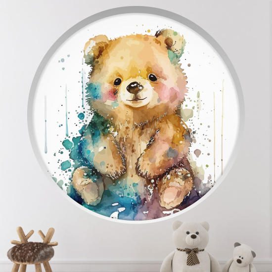 3D Wandtattoo - Optische Täuschung für Kinderzimmer - Unser Bärchen