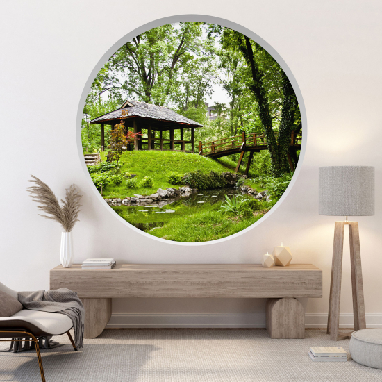 3D Wandtattoo - Optische Täuschung - Garten