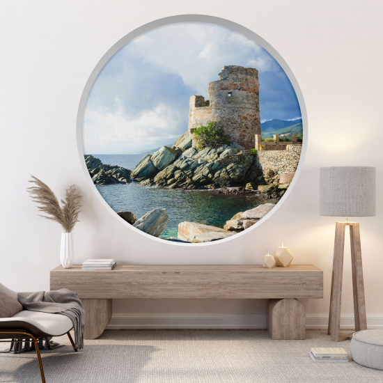 3D Wandtattoo - Optische Täuschung - Genueser Turm
