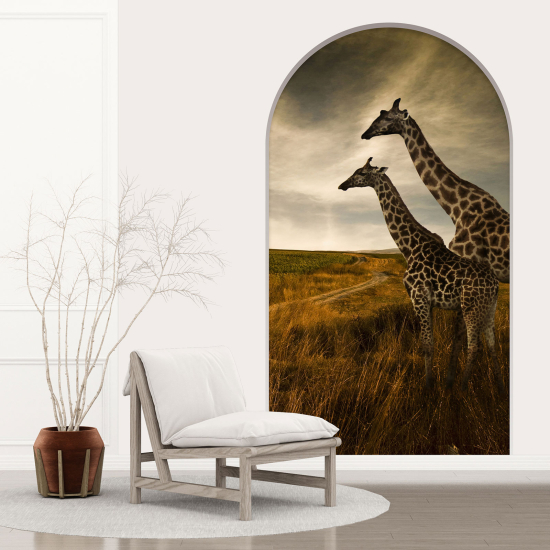 3D Wandtattoo - Optische Täuschung - Giraffen