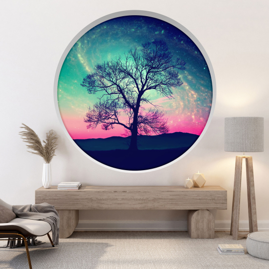 3D Wandtattoo - Optische Täuschung - Himmel der Farbe