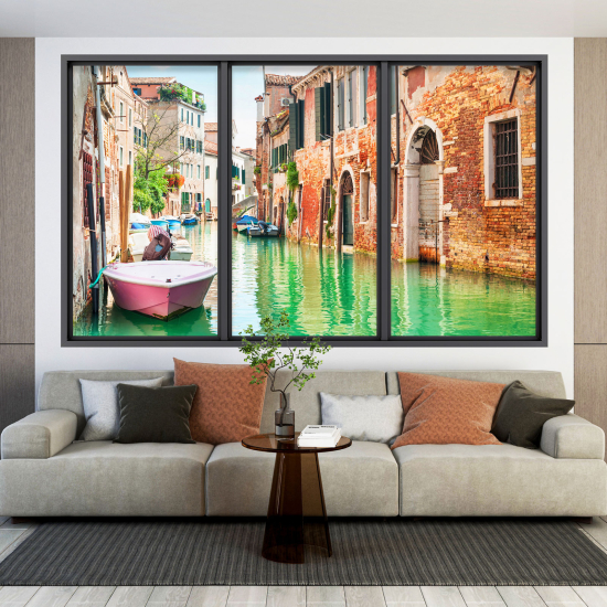 3D Wandtattoo - Optische Täuschung - Insel Burano