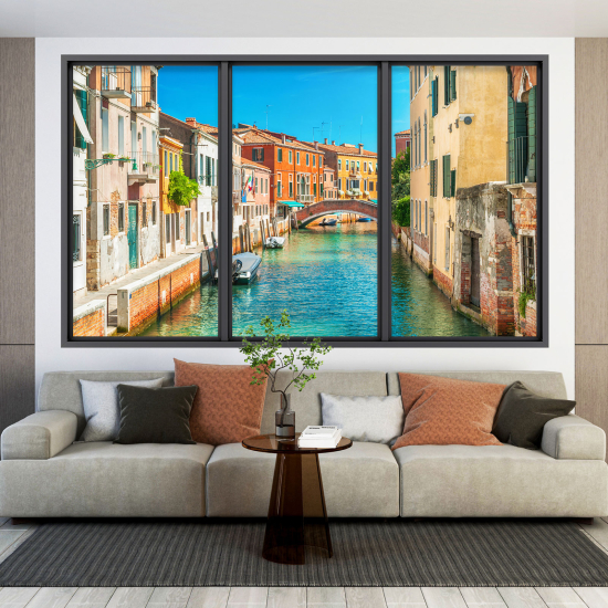 3D Wandtattoo - Optische Täuschung - Insel Burano