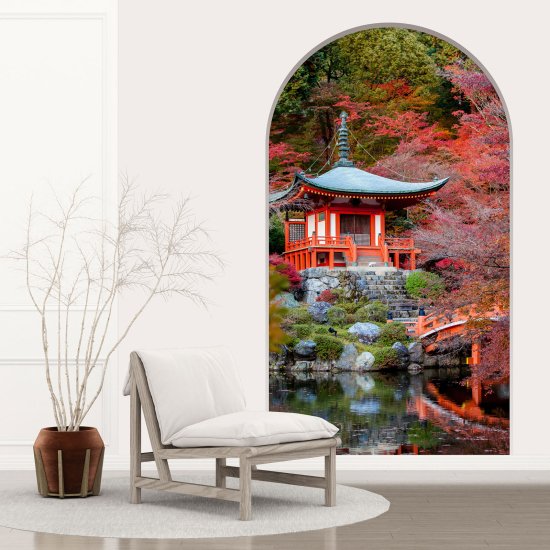 3D Wandtattoo - Optische Täuschung - Japanischer Tempel