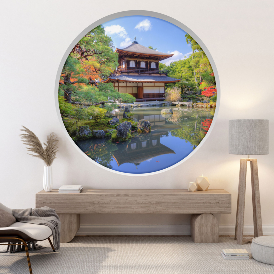 3D Wandtattoo - Optische Täuschung - Japanischer Tempel