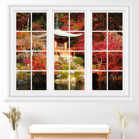 3D Wandtattoo - Optische Täuschung - Japanischer Tempel