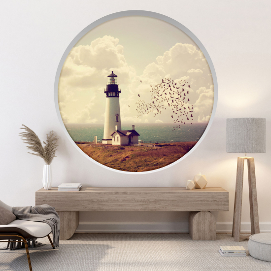 3D Wandtattoo - Optische Täuschung - Leuchtturm