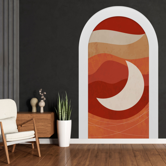 3D Wandtattoo - Optische Täuschung - Mond Boho