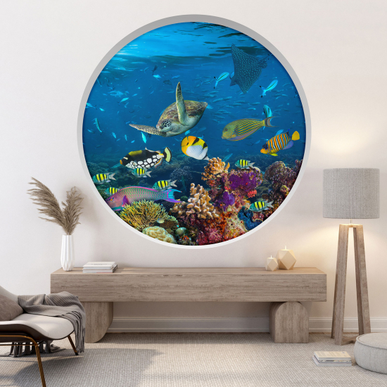 3D Wandtattoo - Optische Täuschung - Ozean