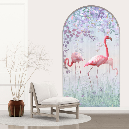 3D Wandtattoo - Optische Täuschung - Rosa Flamingos