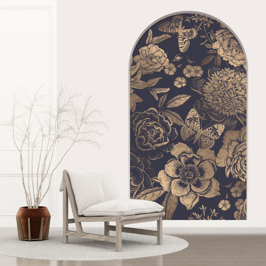 3D Wandtattoo - Optische Täuschung - Schmetterlingsblumen