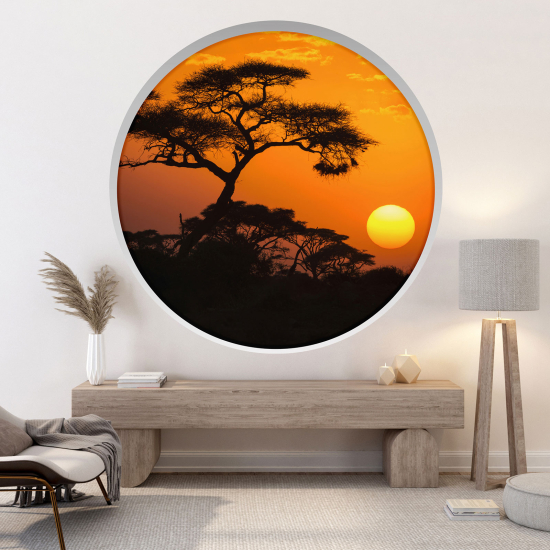 3D Wandtattoo - Optische Täuschung - Sonnenuntergang