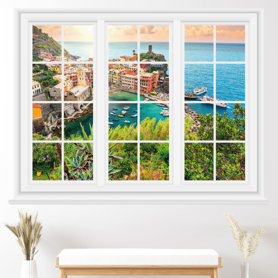 3D Wandtattoo - Optische Täuschung - Stadt Vernazza