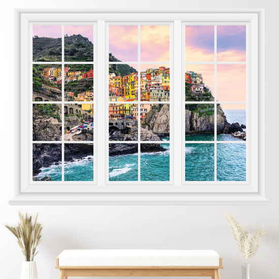 3D Wandtattoo - Optische Täuschung - Stadt Vernazza