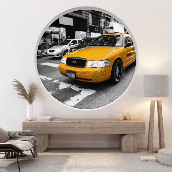 3D Wandtattoo - Optische Täuschung - Taxi New York