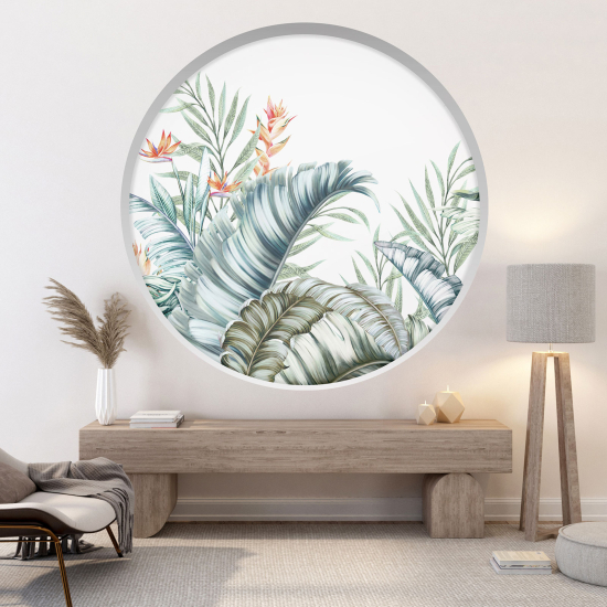 3D Wandtattoo - Optische Täuschung - Tropische Pflanzen