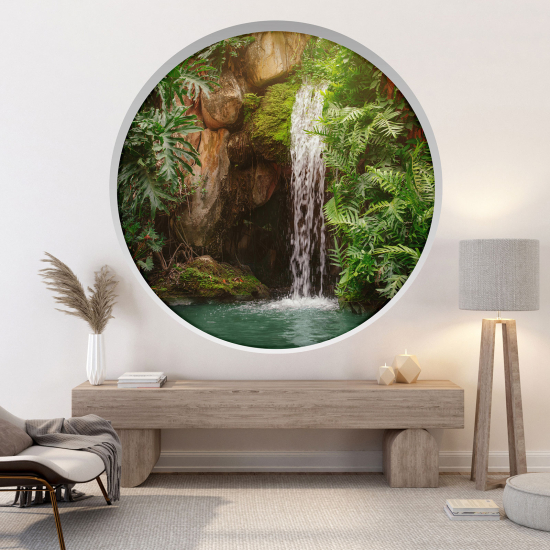 3D Wandtattoo - Optische Täuschung - Wasserfall