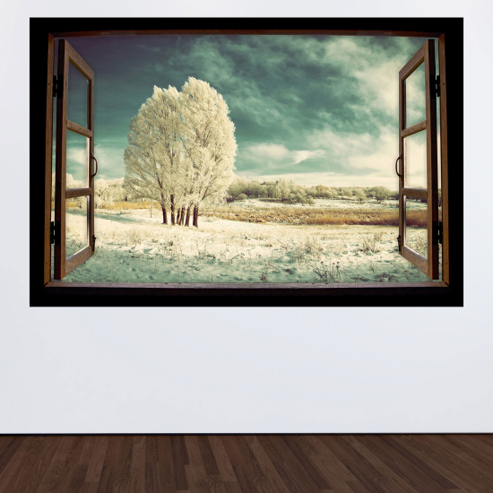 3D Wandtattoo - Optische Täuschung - Winterlandschaft